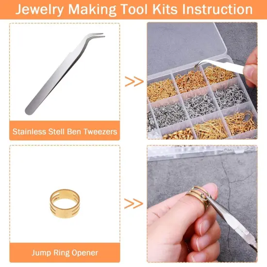 Earring Making Kit with Earring Hooks Findings, Earring Backs Posts, Jump Rings for Jewelry Making Supplies, 2320Pcs {5}