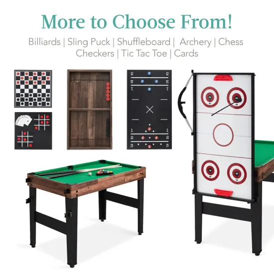 Best Choice Products 13-in-1 Combo Game Table Set w/ Ping Pong, Foosball, Basketball, Air Hockey, Archery Walnut {5}