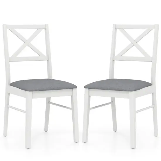 Upholstered Side Dining Chairs Set of 2 with Rubber Wood Frame and Padded Seat Brown {8}