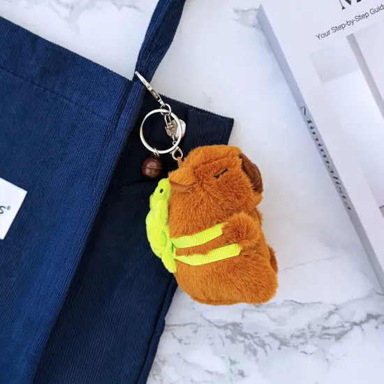 Wrapables Cute Plush Keychain Pendant Charm for Bag, Capybara {3}