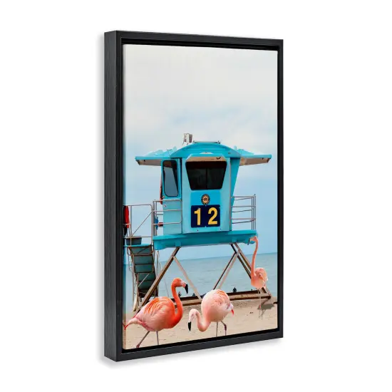 Stupell Industries Beach Shore with Flamingoes Floating Frame Design by Ashley Singleton {9}