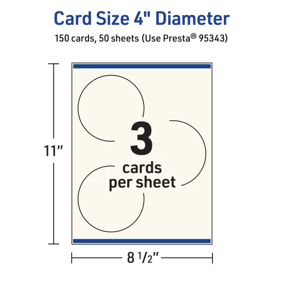 Avery Matte Ivory Round Cards, 4" Diameter Round {5}