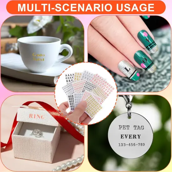 0.1-0.2'' Mini Alphabet Stickers Self-Adhesive Epoxy {3}