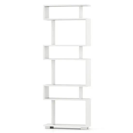 6-Tier Bookcase with Anti-Tipping Kit White {8}