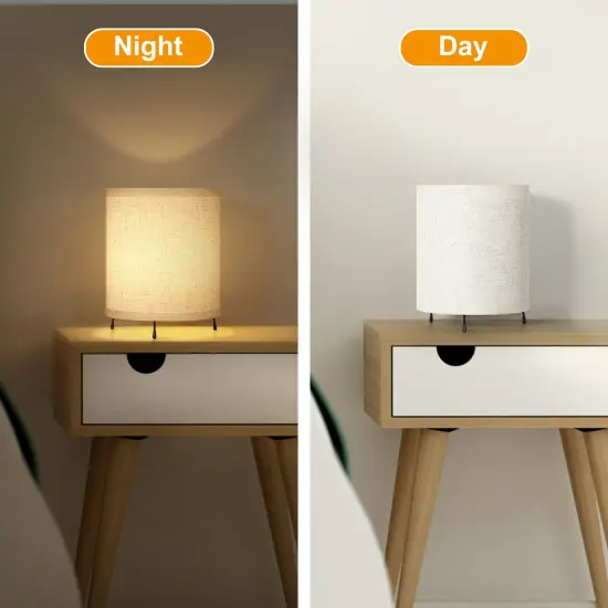 2PCS Night Light Dimmable Nightstand Lamp Linen Plug-In {4}