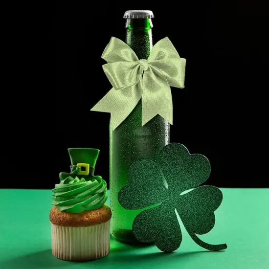 Green Burlap Ribbon Easter Ribbon for Crafts Gift Wrapping Wreath Bows Green Linen Wired Ribbon for Home Birthday Party Wedding Easter St Patricks Day Decoration 2.5" X 10 Yard {3}