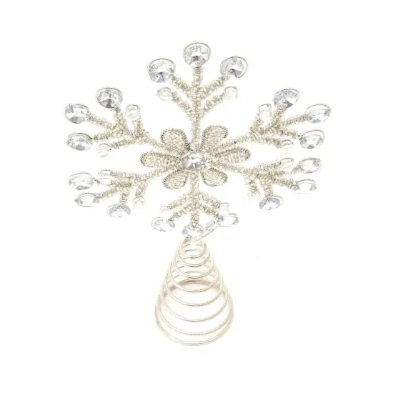 Snow Flake Tree Topper - Silver - 7" x 2" x 11" {3}