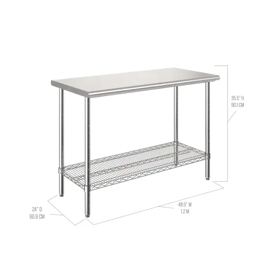 Seville Classics Stainless Steel Top Worktable NSF-Certified {2}