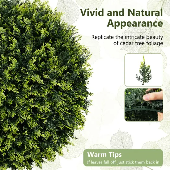 2 Pieces 18/22 Inches Indoor Outdoor Faux Decorative Balls for Patio Garden Front Door Balcony and Backyard-S {6}