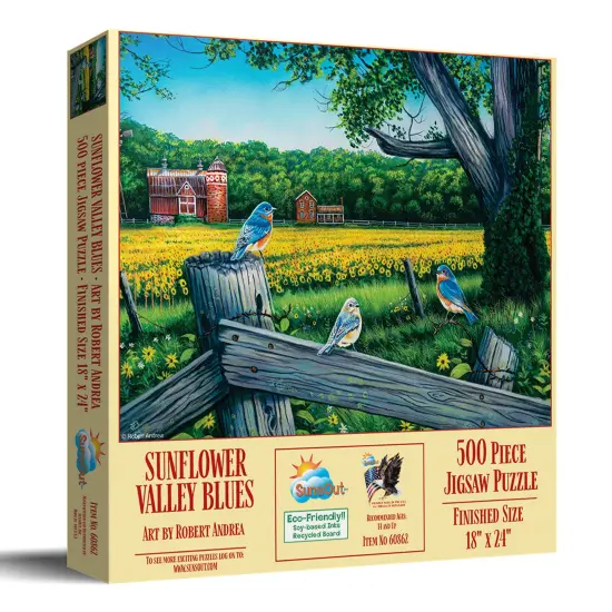 Sunsout Sunflower Valley Blues 500 pc Jigsaw Puzzle 60862 {3}