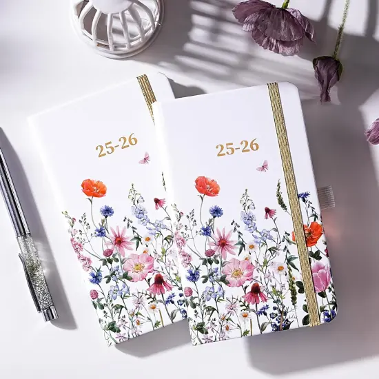 Pocket Calendar 2025-2026 - Pocket Planner 2025-2026 for Purse, Academic Planner 2025-2026 from Jul. 2025 - Jun. 2026, 6.3''&times;3.8'', Weekly & Monthly Planner with Pen Loop - Floral {2}