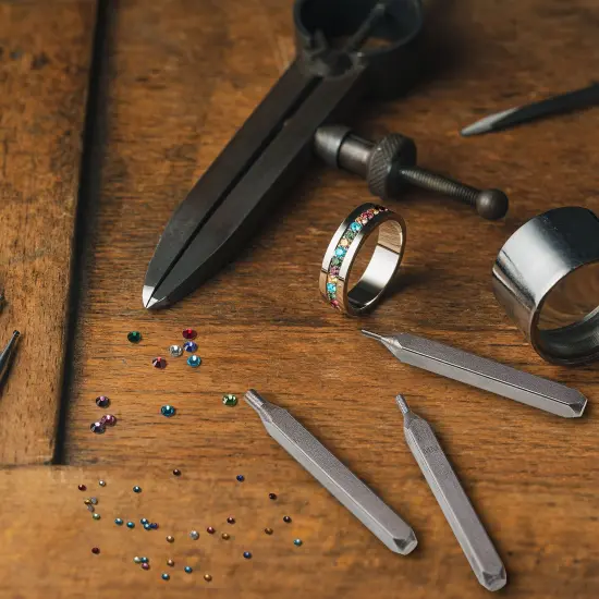 Flat Back Crystals Setter Metal Stamping Punches Kit Includes 3 Pieces Jewelry Metal Stamping Tool for DIY, 1.8 mm, 2.5 mm, 4 mm and 1500 Pieces Multi Colored Rhinestones Crystals {4}