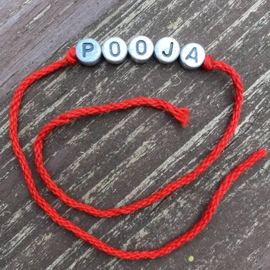 Personalized Rakhi for Brother Raksha Bandhan Handmade Customize Rakhi Thread for Bhaiya Custom Name Rakhi Card Hindu Bracelet Rakhi {5}