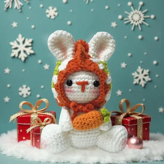 Crochet Kits for Beginners, Starter Crochet Kit All-in-One Complete Rabbit Crochet Kit Learn to Crochet Sets with Step by Step Video Tutorials for Adults - Bunny with Carrot[New] {5}