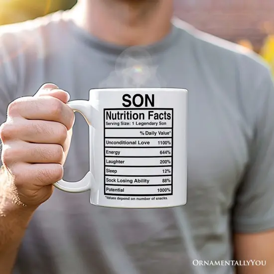 Son Nutrition Facts Mug, Birthday Gift {2}