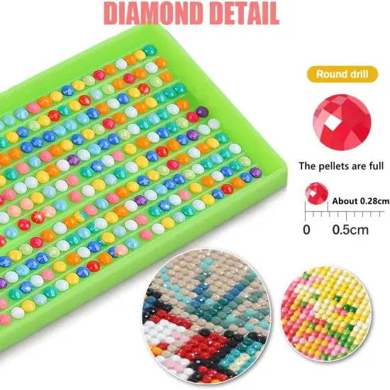 12 Pieces Princess Diamond Painting Kit, 5D Adult Diamond Art, Round Full Diamond Digital Painting Kit {3}