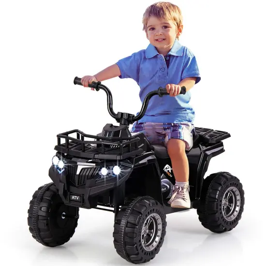 Costway Kids Ride On Electric ATV 6V 4-Wheeler Quad Car with One-Button Start Tread Tires Black/Navy/Red/Pink {7}