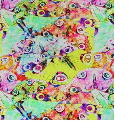 Rainbow Butterflies Multi Wings Printed Spandex {3}