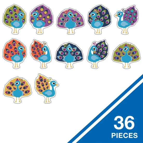Carson Dellosa &ndash; You-Nique Peacocks Colorful Cut-Outs, Classroom D&eacute;cor, 36 Pieces {2}
