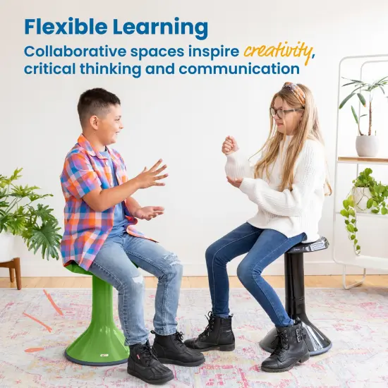 ACE Active Core Engagement Wobble Stool, Portable Flexible Seating, 18in Seat Height Grassy Green {4}