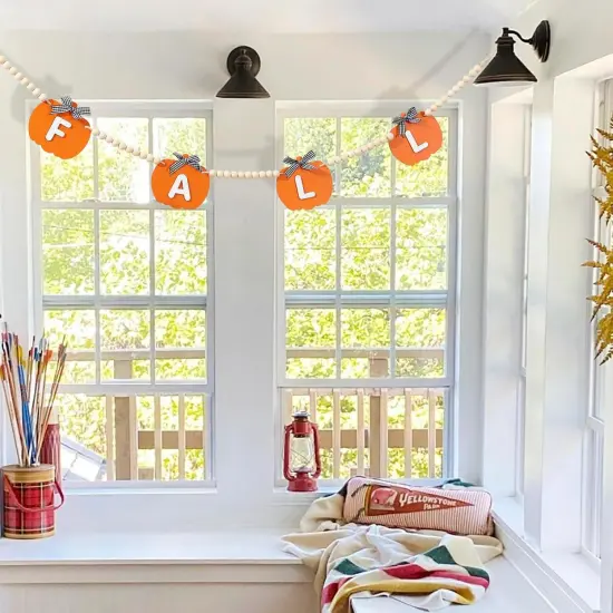 Fall Decor-Wooden Signboards Pumpkin Garland {5}