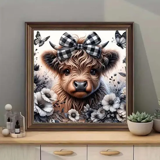 Cow 5D Diamond Painting,DIY Highland Cow Diamond Art Kits Round Paint by Diamonds for Adults Beginners,Full Drill Gem Art Kit for Adults Art and Crafts Home Wall Decor 14 X 14inch {2}