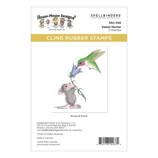 House Mouse Cling Rubber Stamp-Sweet Nectar, Rare Bloom {1}