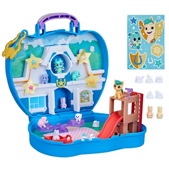 My Little Pony Mini World Magic Compact Creation Critter Corner Toy, Buildable Playset with Hitch Trailblazer Pony for Kids Ages 5 and Up {1}