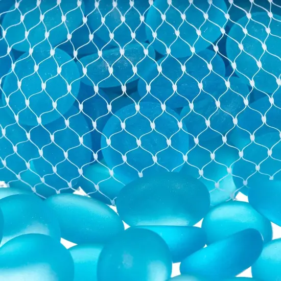 Flat Marbles Vase Filler - 3 Lb (315 pcs) Aqua Glass Pebbles for Vases - Clear Glass Stones for Vases - Flat Glass Marble for craft and Home d&eacute;cor - Aquarium Glass Marble filler {6}