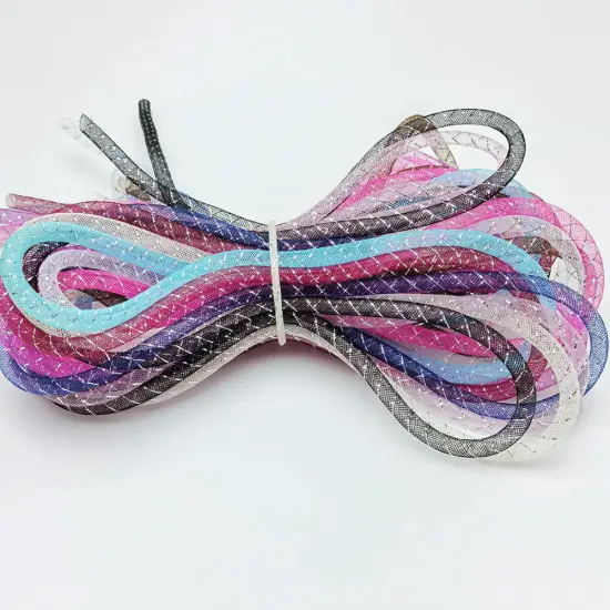 Craft Assorted 13 Colors 26Yards Solid Mesh Tube Deco Flex for Wreaths Crafts (Mix, 3/8"(8mm)) {3}