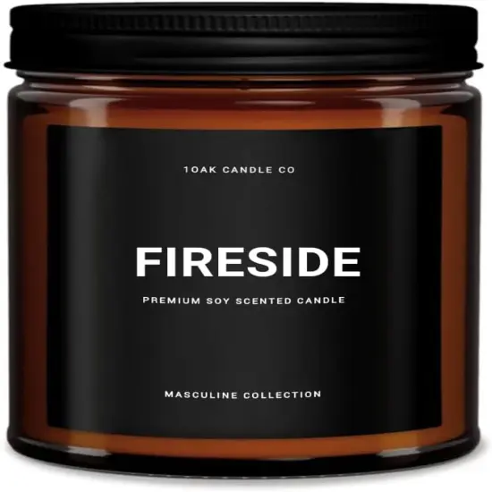 Scented Candles for Men - Fireside Candle - Campfire Candle Scent - Wood Scented Candle - Woodsy Candle - Woodfire Candles - Fireplace Scented Candle - Bonfire Candle - Firewood Candle (7oz.) {1}