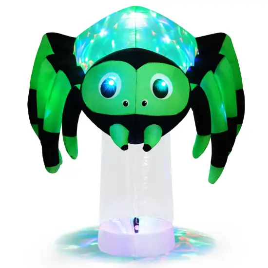 6 Feet Halloween Inflatable Spider with 3 Color Rotating Light {4}
