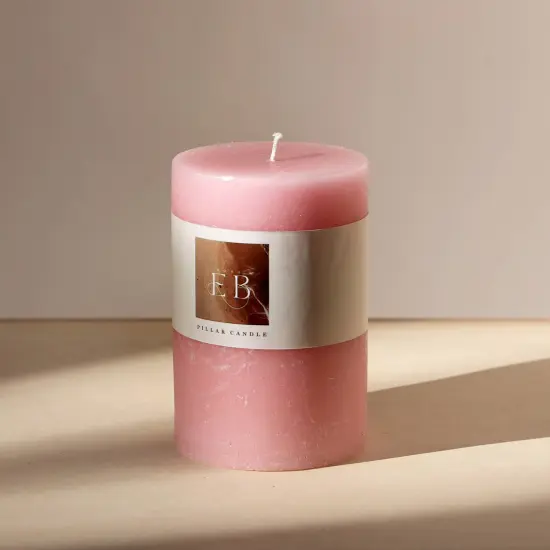 Rustic Unscented Wax Pillar Candle &ndash; Multiple Colors & Sizes {8}