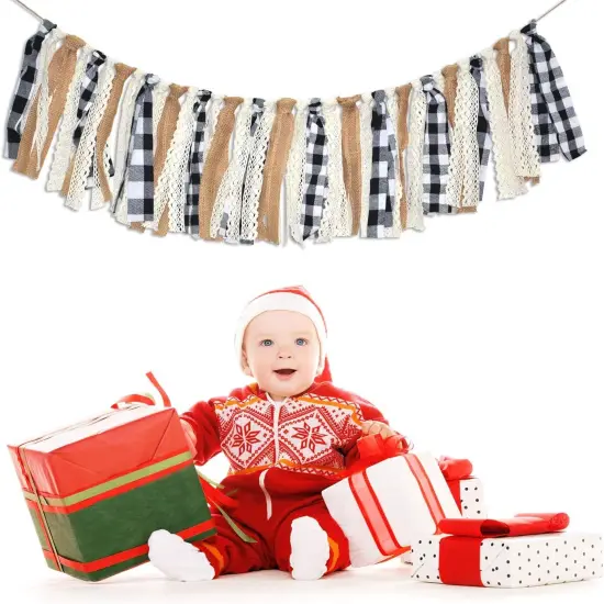 Buffalo Check Plaid Banner Black and White Gingham Spring Summer {3}