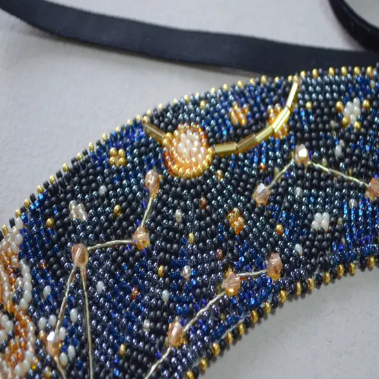 Bead Embroidery Kit. Decoration - Collar Galactic beauty {4}