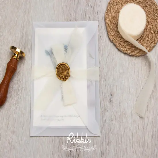 Green Ribbon 1 Inch x 3 Rolls Total 24 Yards Ivory/Sage/Forest Green Handmade Fringe Chiffon Silk Ribbon for Wrapping Wedding Invitations Bridal Bouquets DIY Crafts Home Decor {5}