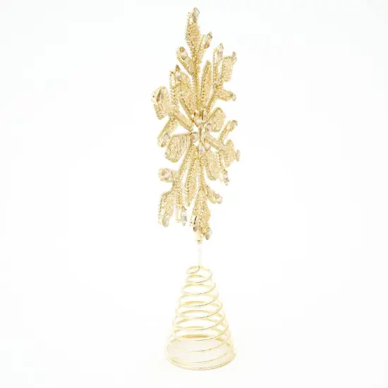 Golden Bead work Tree Topper - Gold - 7" x 2" x 11" {4}