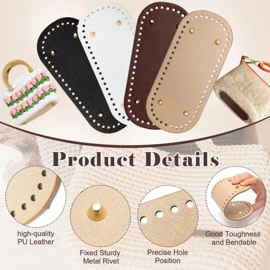 4 PCS Bag Bases for Crochet with 2 PCS Crochet Hook {2}