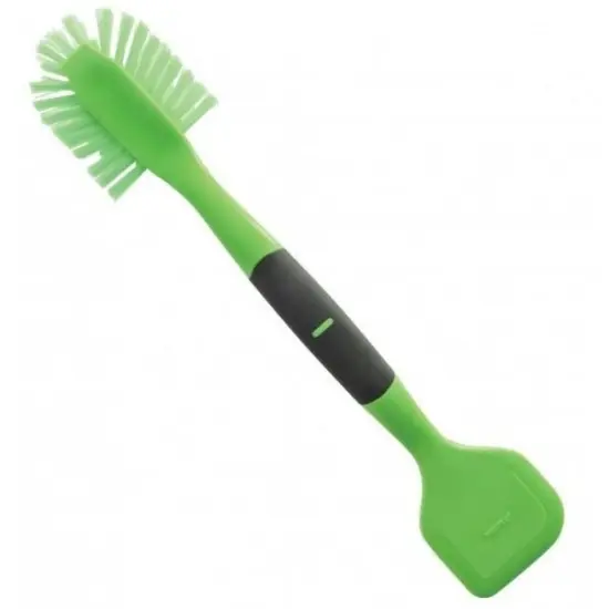 Norpro 2in1 Dish Scrub Brush Dishes Cleaning Scrubber Wand and Pot Scraper Red {7}