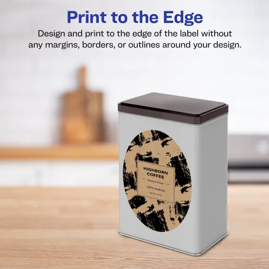 Avery Kraft Brown Oval Labels with Sure Feed, 4.25" x 3.25" {3}