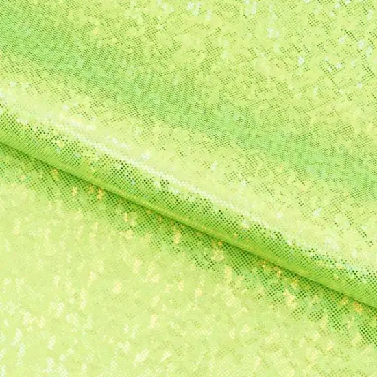Shattered Glass Foiled Spandex Fabric Lime/Gold {1}