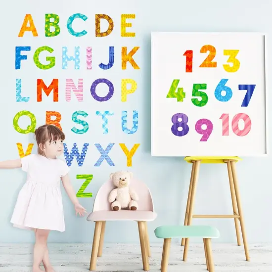Uppercase Alphabet Letter Numbers Kids Wall Stickers {2}
