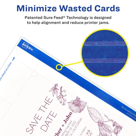 Avery Printable Matte White Corner Cards with Sure, 4.25" x 5.5" Rectangle Scalloped {3}