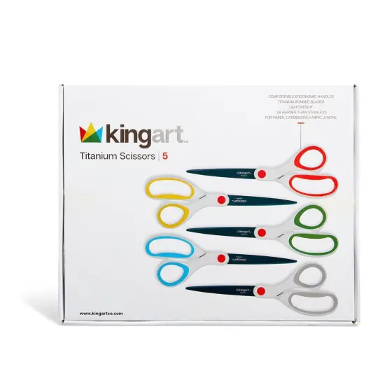 KINGART&reg; Titanium Scissors 5 pc {3}