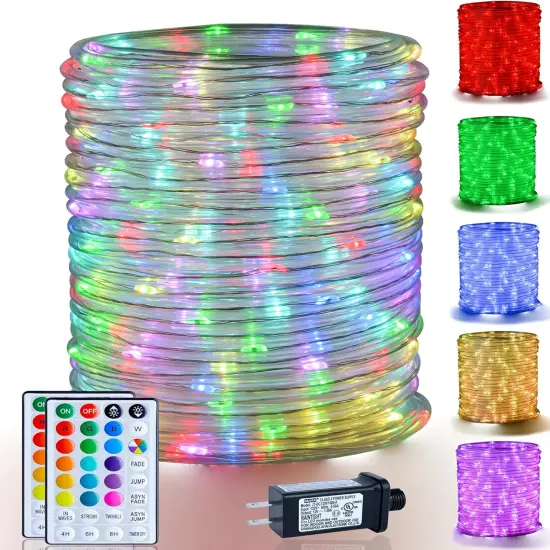 66ft Outdoor Waterproof LED Rope Lights - 16 Color Changing with Remote, 200 LEDs Holiday String Lights for St. Patrick's, Easter, Halloween, Christmas, Mother's Day D&eacute;cor {1}