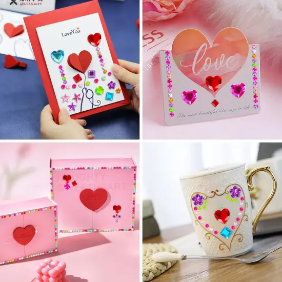 880pcs Gem Stickers Rhinestones for Crafts - Self Adhesive Jewels Stickers, Acrylic Gems DIY Craft Decorative Diamond Stickers, Small Stickers for Kids {5}