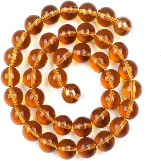 60pcs 6mm Natural Stone Beads,Gemstone Round Loose Beads for DIY Bracelet Necklace Earrings,Stone Beads for Jewelry Making(Amber Crystal) {4}