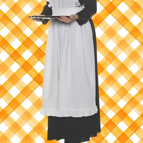 Old Maid Adult Costume with Full Length Dress and Apron {2}