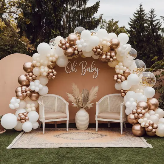 White Sand Balloon Arch Kit,Boho Balloon Garland with Champagne Gold White Cream Clear Balloons for Neutral Baby Shower Engagement Bridal Wedding Birthday Party Decoration {3}