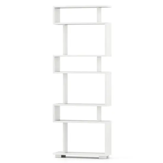 6-Tier Bookcase with Anti-Tipping Kit White {1}
